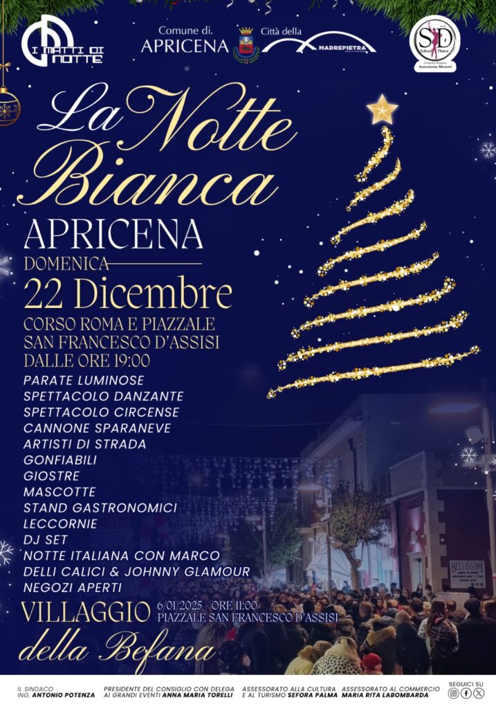 Notte bianca apricena 2024 sindaco antonio potenza